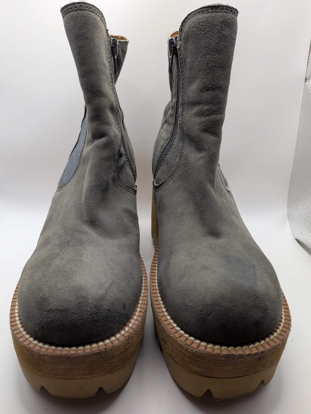 Free People Preston Boot Suede Platform 7 Jeffrey Campbell Blue Gray Chunky - Picture 4 of 16